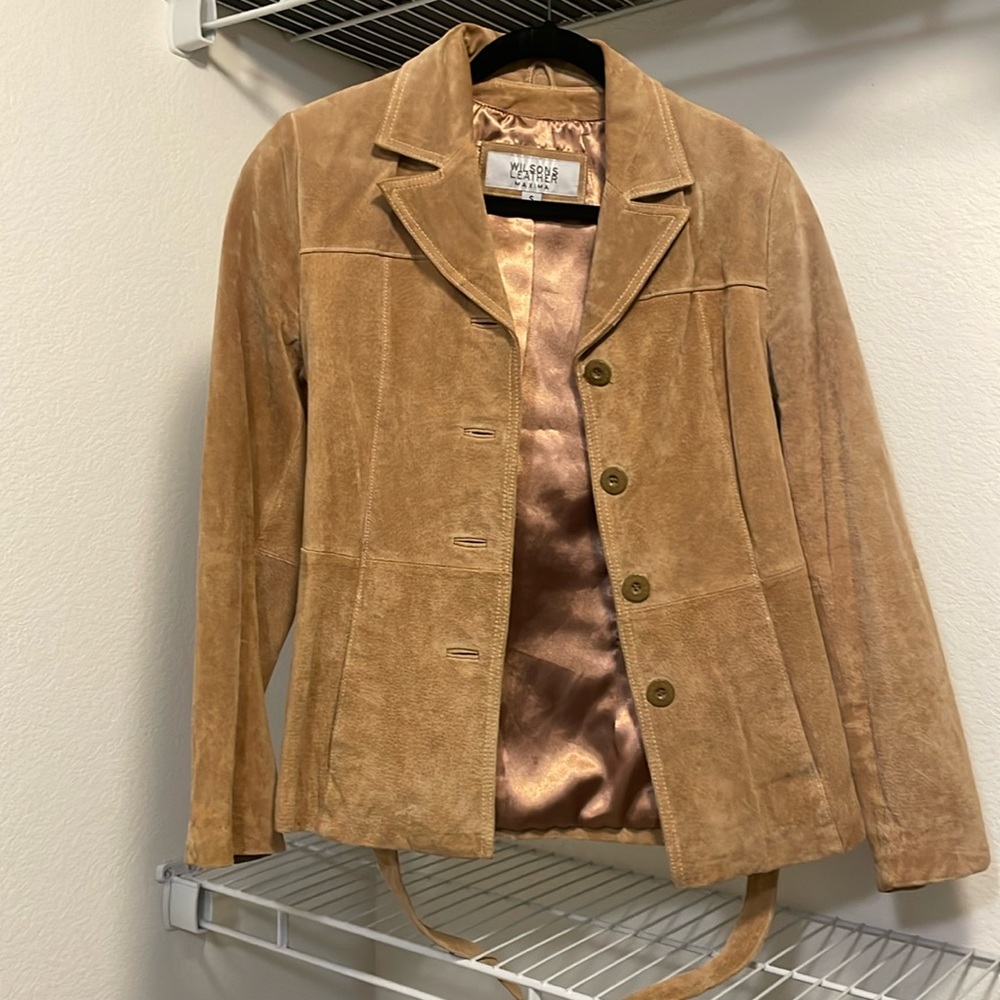 wilsons leather tan suede leather jacket